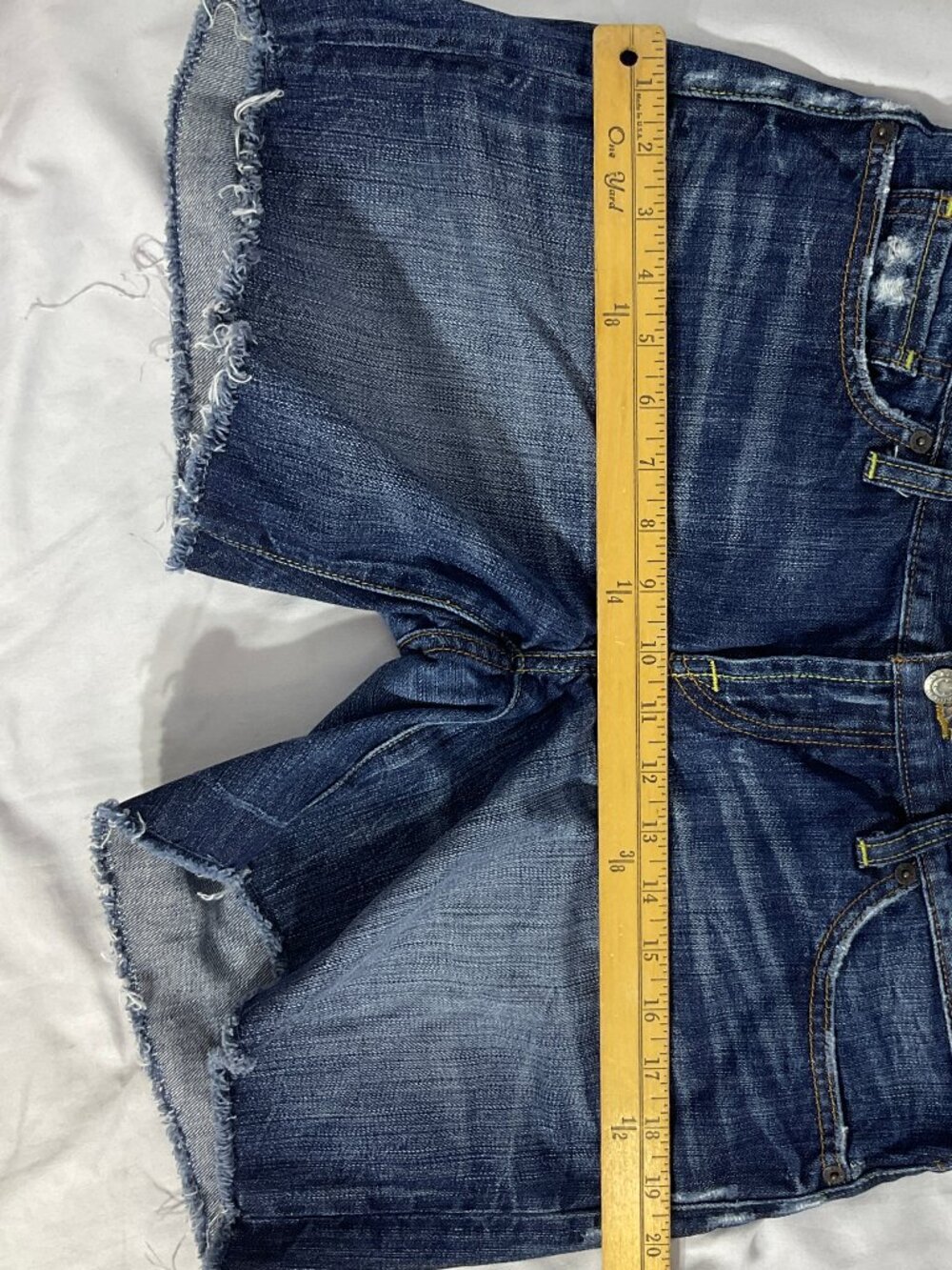 Lucky Size 6/28 Riley Cut Off Raw Hem Dark Wash Denim Jean Womens - Picture 11 of 14